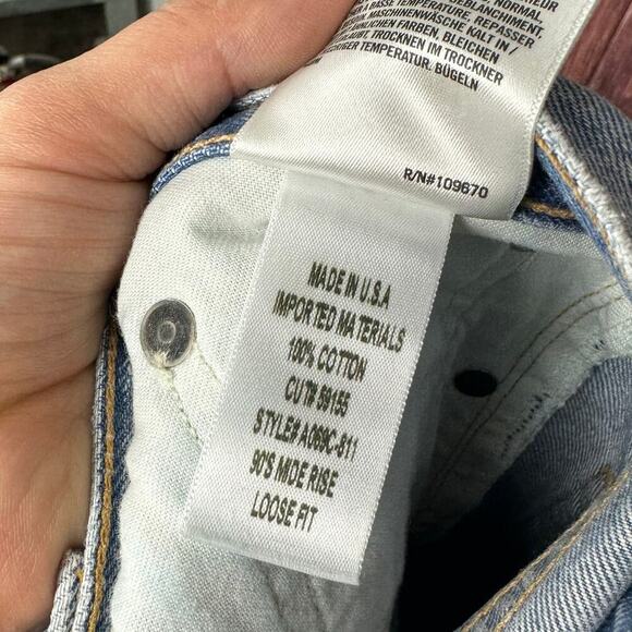 Agolde Womens Mid Rise 90s Jeans Loose Fit Distressed 100% Cotton Size 25 - Picture 10 of 10